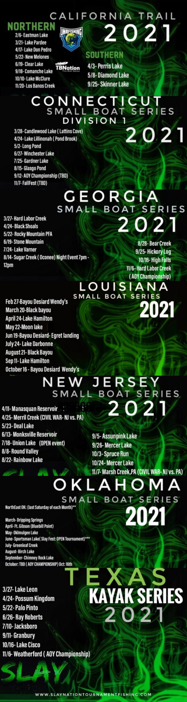 The 2021 schedule for SNTS