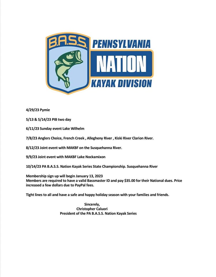 The 2023 schedule for PBNKS